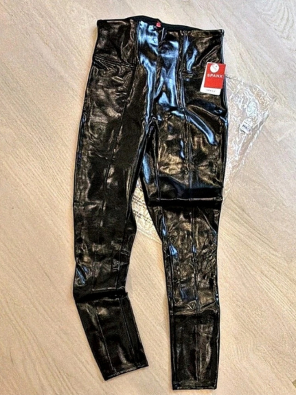 SPANX Faux Leather Leggings Black Small NWT